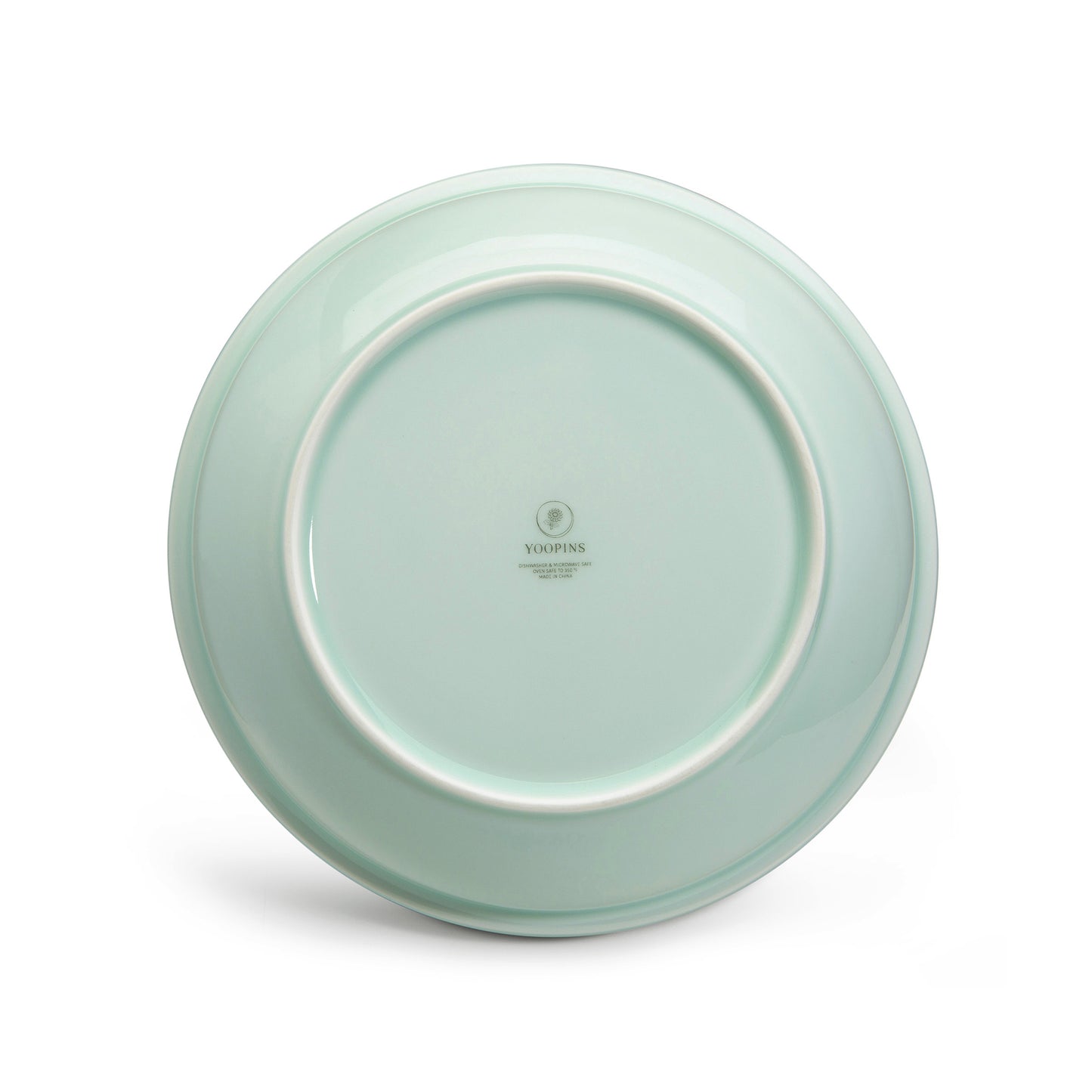 10" Celadon Glazed Porcelain Serving Bowl with Lid