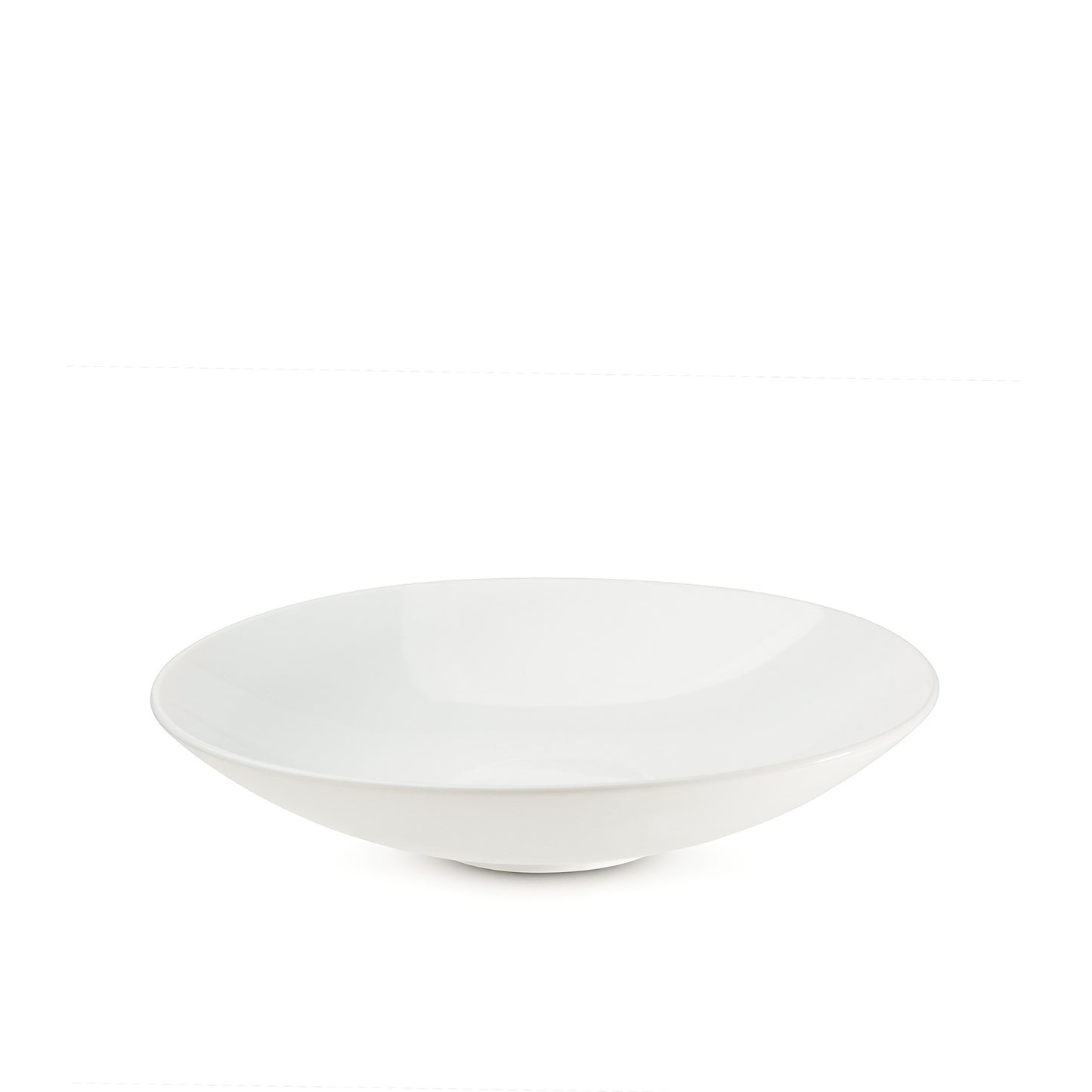 8" white porcelain coupe bowl, salad bowl, soup bowl, 45 degree view, media 3 of 4