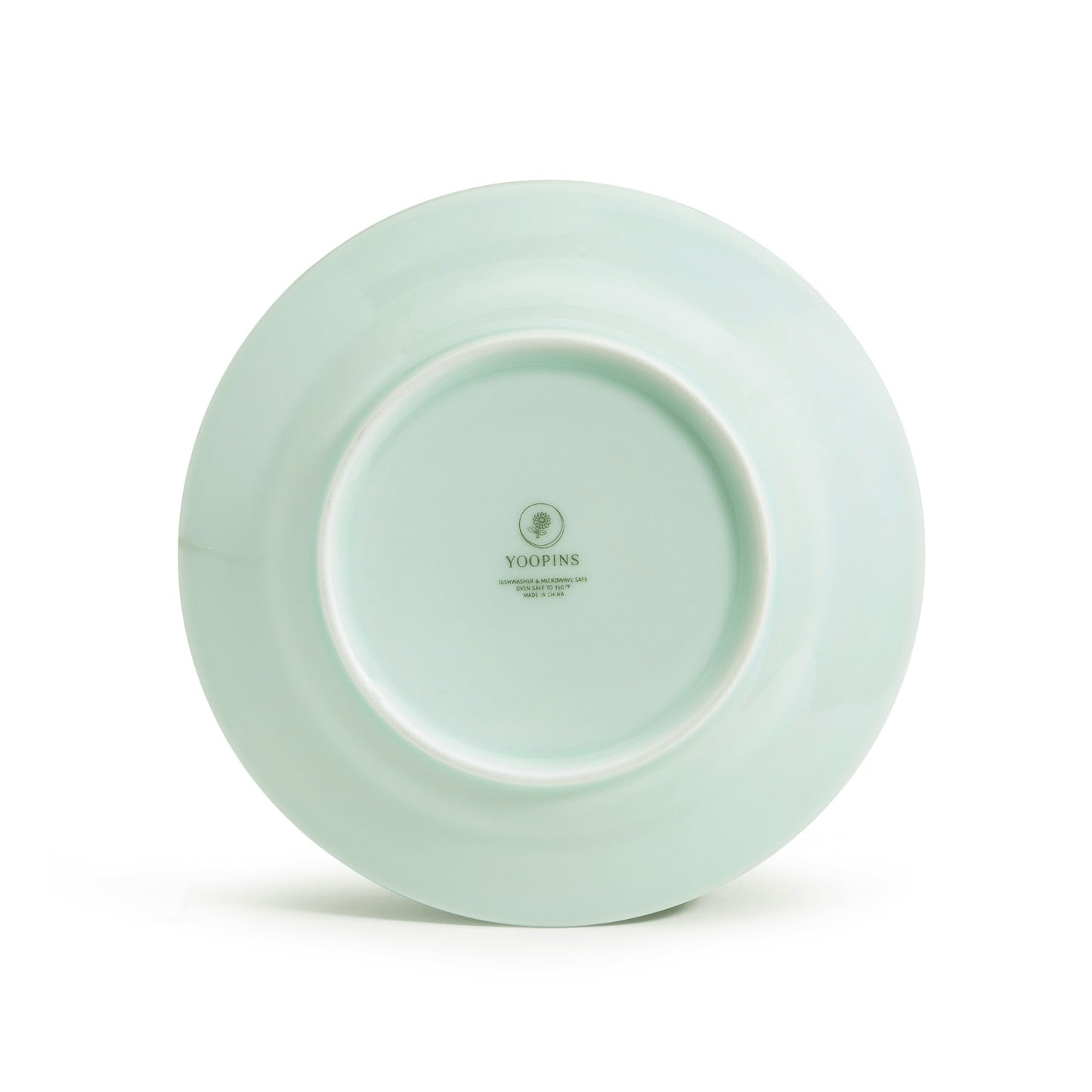 Celadon Glazed Porcelain Coffee Cup and Saucer