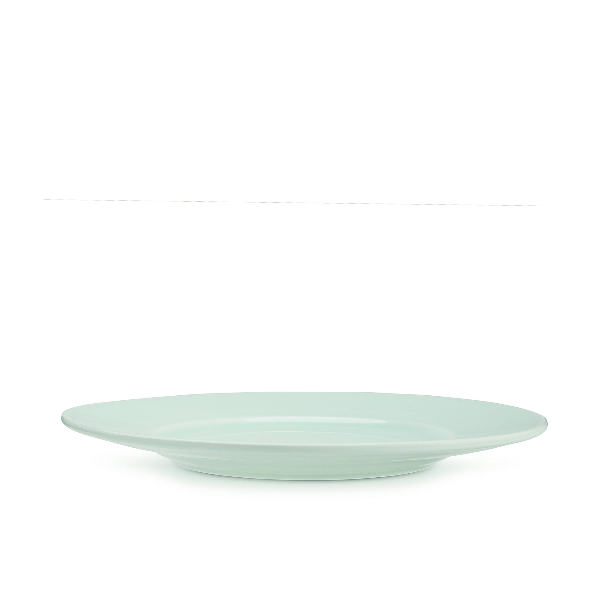 11 3/4" green celadon porcelain dinner dinner plate, horizontal view, media 4 of 4