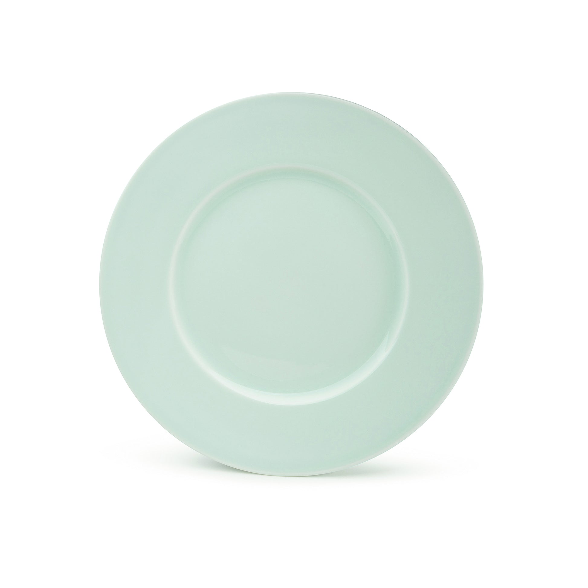 11 3/4" green celadon porcelain dinner plate, top view, media 2 of 4
