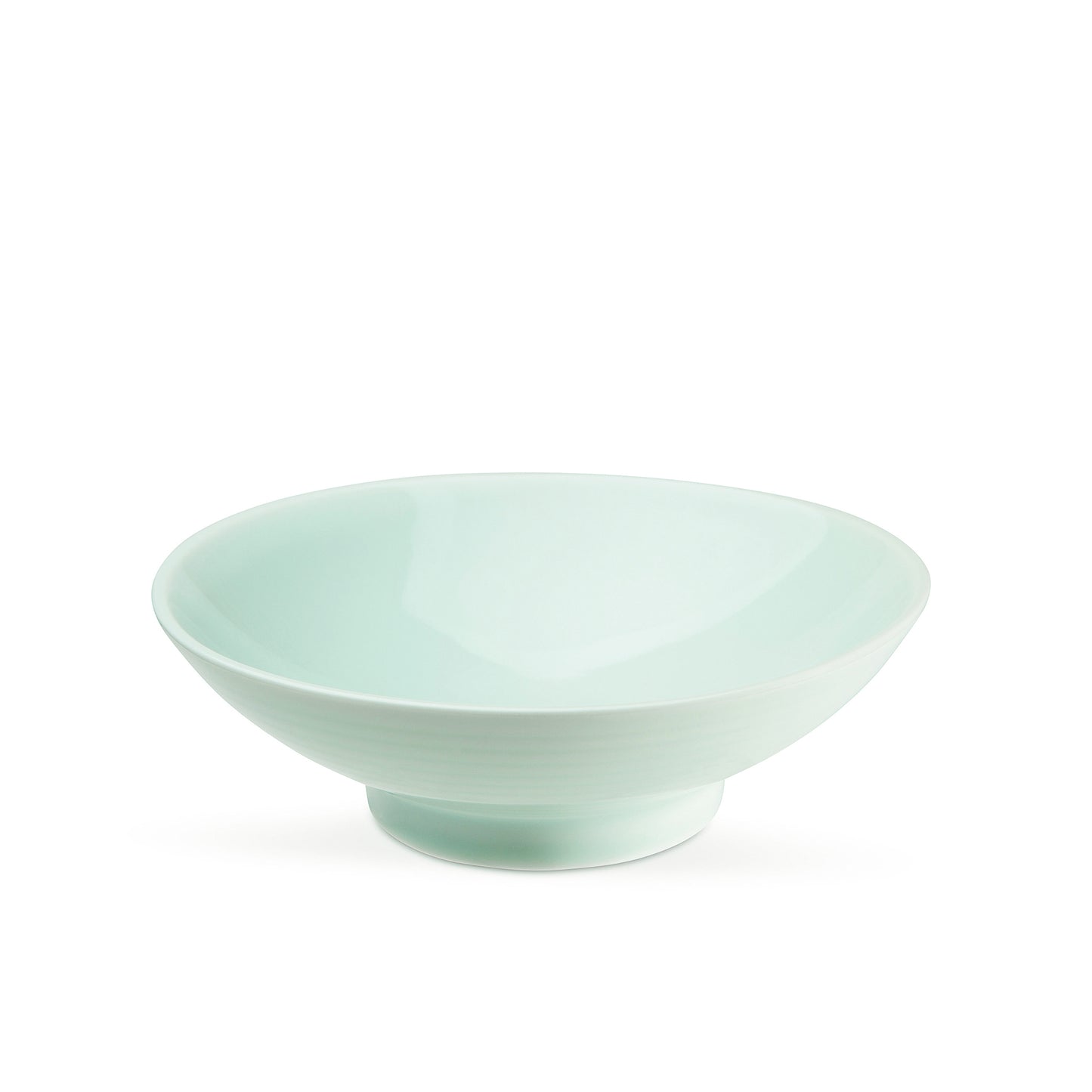 7" green celadon porcelain bowl, 30 degree angle view, media 4 of 5