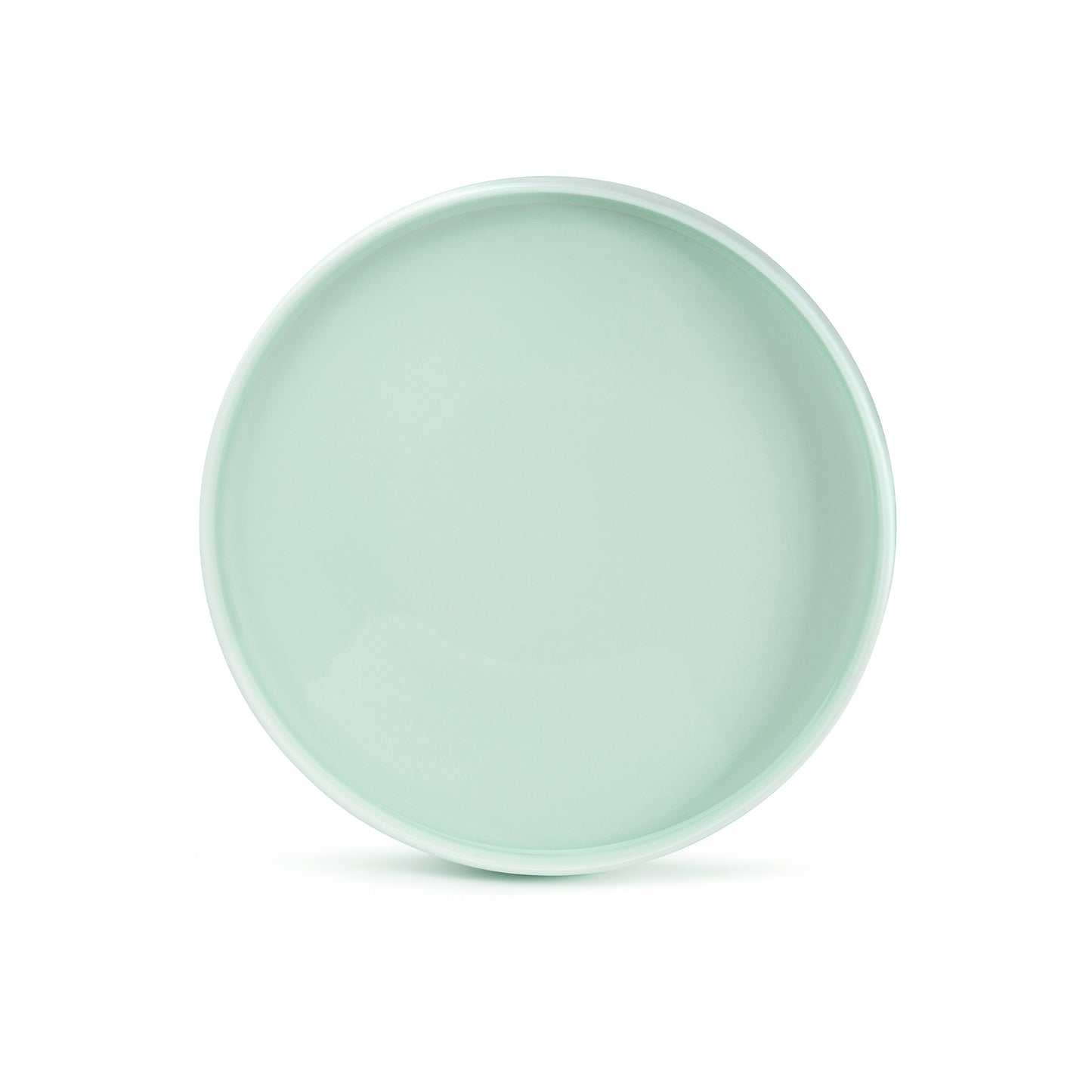 10" green celadon porcelain straight-sided dinner plate, top view, , media 2 of 4