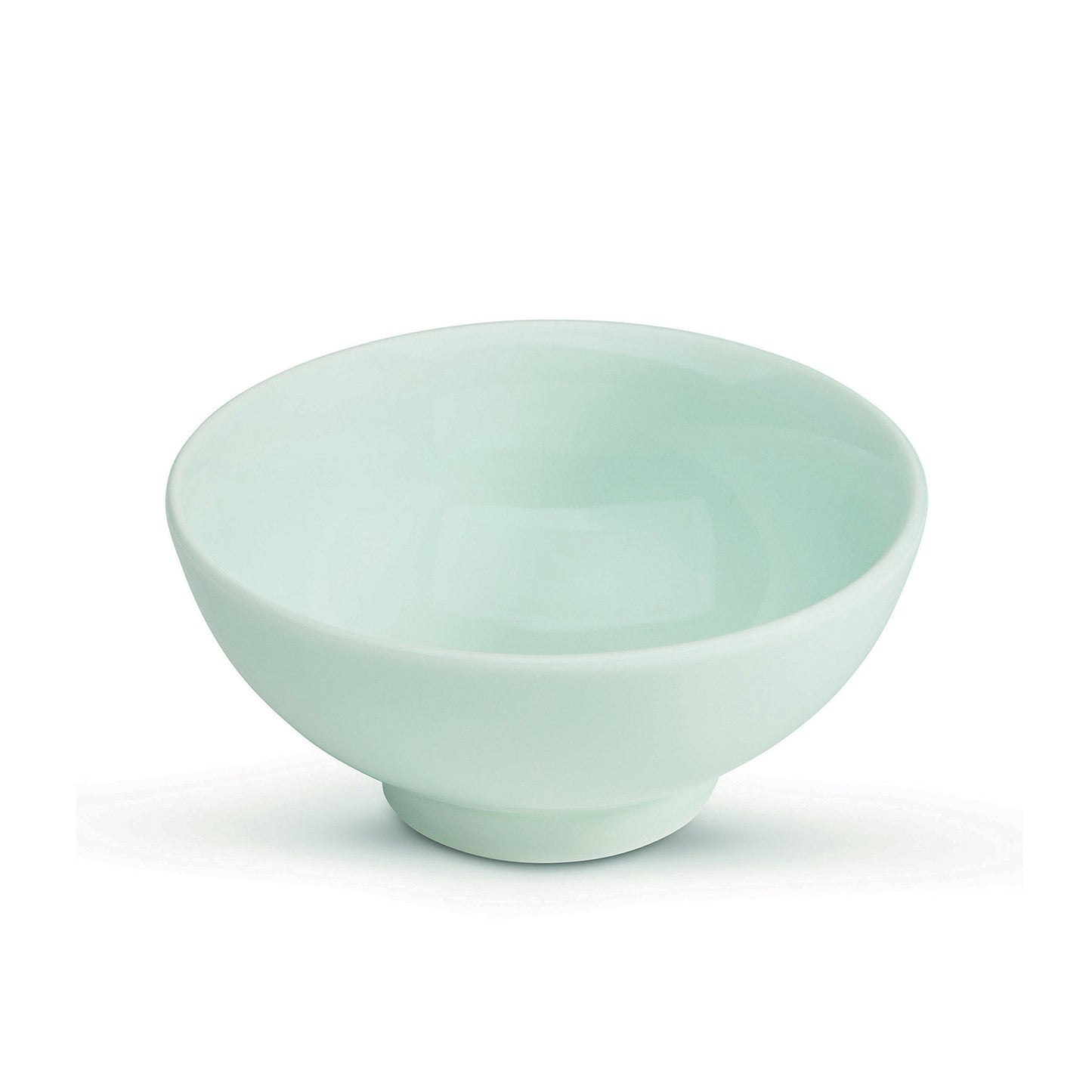 4.75" green celadon porcelain bowl, small bowl, rice bowl, 45 degree angel view, media 3 of 4