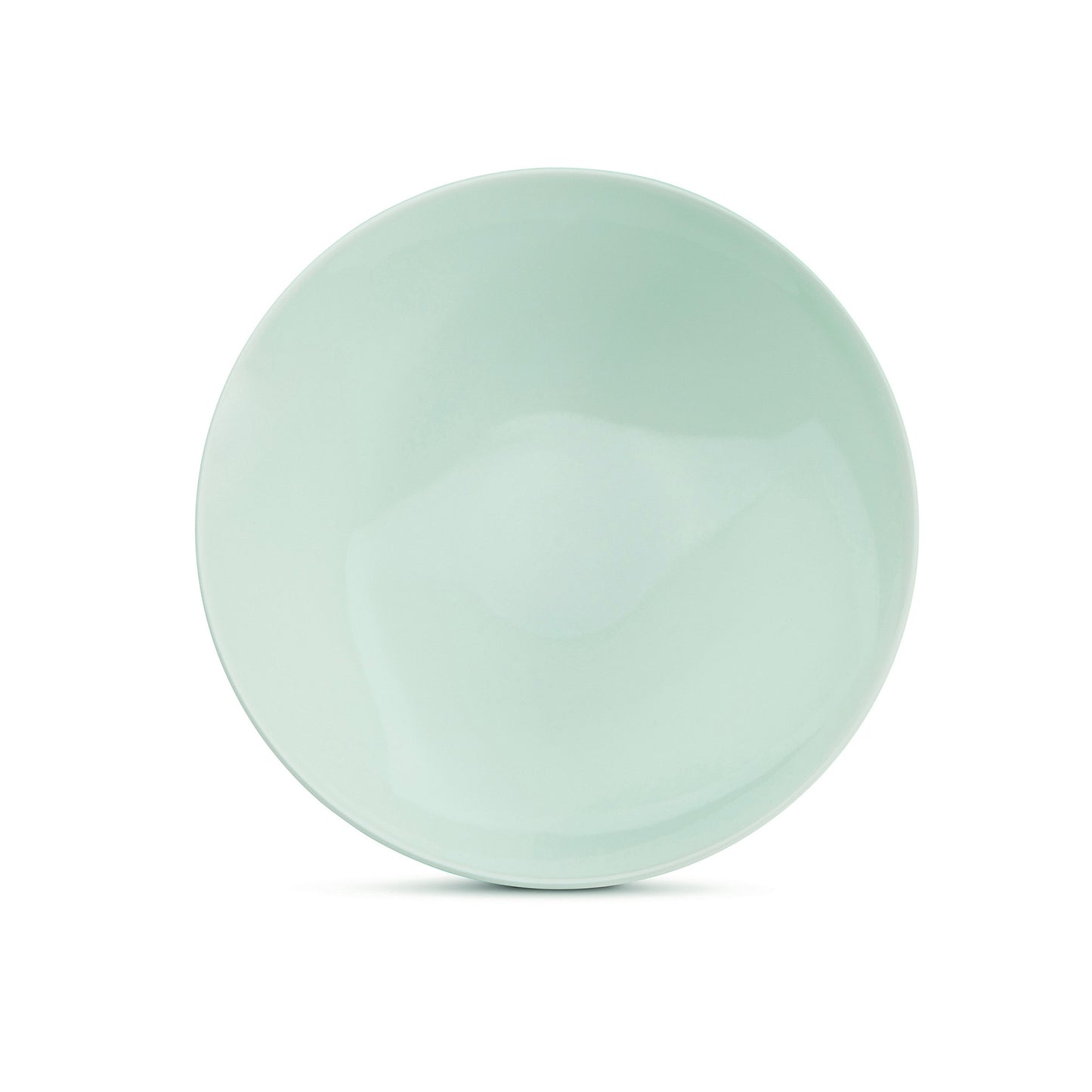 10" green celadon porcelain coupe bowl, pasta bowl, serving bowl, top view, media 2 of 4