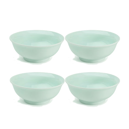 4-piece 30 oz Celadon Porcelain Soup Bowl Set, includes 4 bowls (7” diameter)