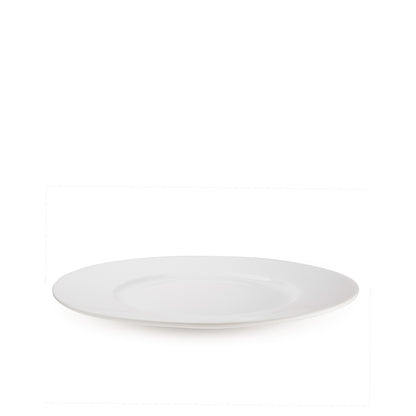 11 3/4" white porcelain dinner plate, front view, media 3 of 4