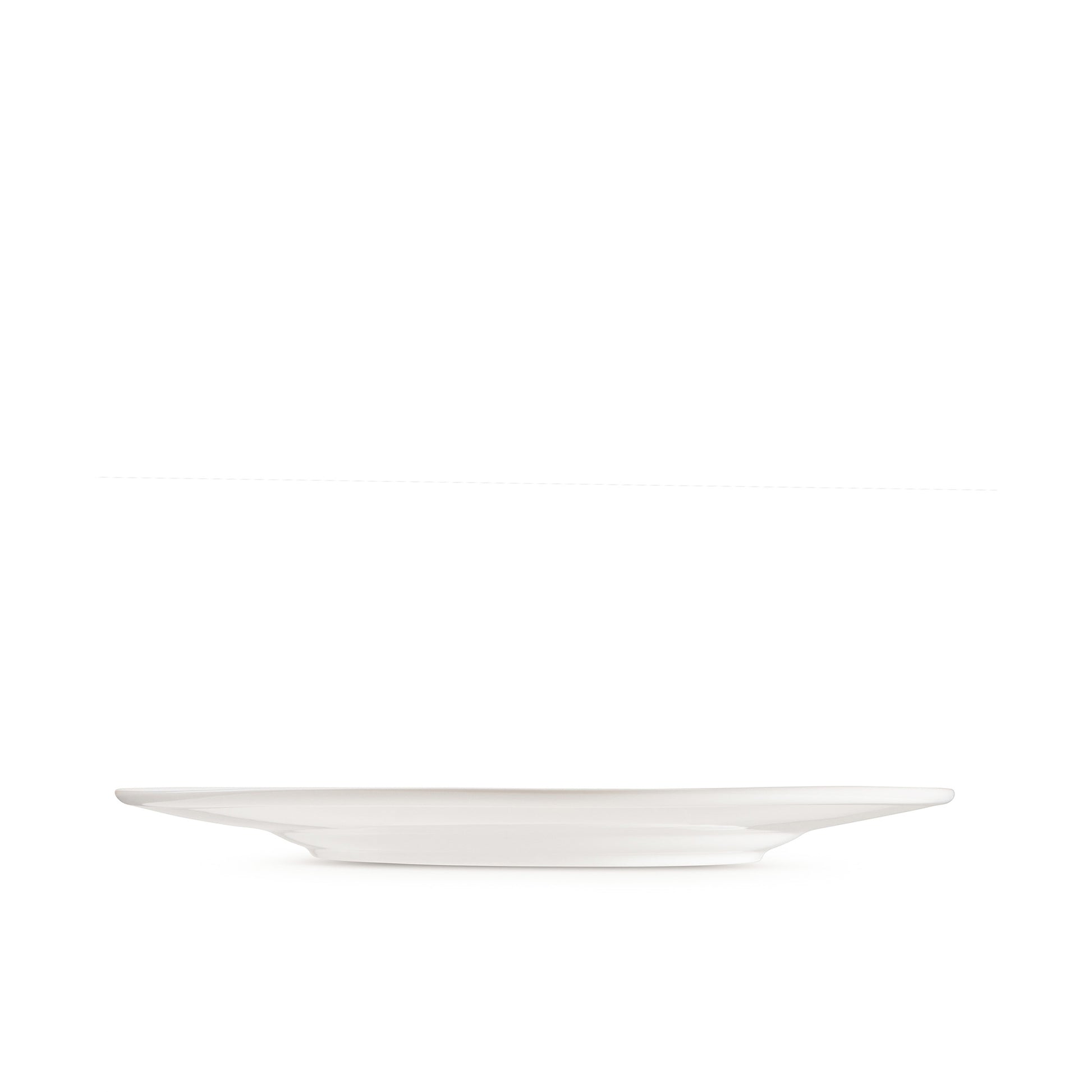 11 3/4" white porcelain dinner plate, horizontal view, media 4 of 4