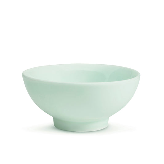 4.75" green celadon porcelain bowl, small bowl, rice bowl, 30 degree angel view, media 1 of 4